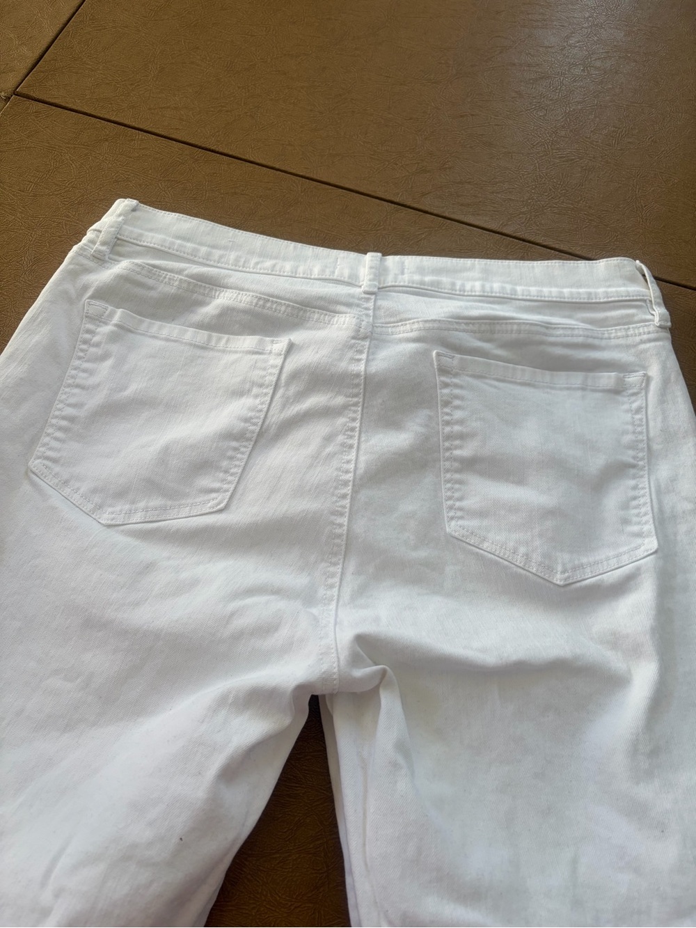 LOFT White Straight Leg Jeans with Back Pockets